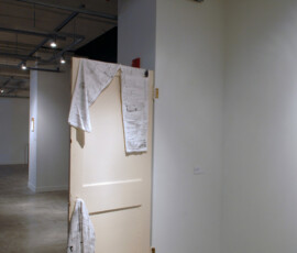 2005-2008 Vol. I, pajamas, ink on farbric, collected dream notes, 2008